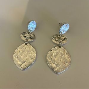 JILL MICHAEL: Arie Hammered Drop Earrings